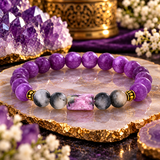 Aquarius Rashi Bracelet with Purple Beads