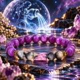 Aquarius Rashi Bracelet with Purple Beads