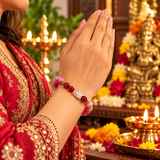 Aries Rashi Bracelet with Red Beads