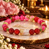 Aries Rashi Bracelet with Red Beads