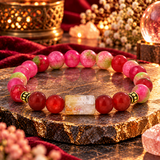 Aries Rashi Bracelet with Red Beads