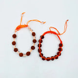 Pack Of 2 White Clear Quartz Crystal With Rudraksha Bracelet Combo For Men And Women