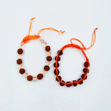 Pack Of 2 White Clear Quartz Crystal With Rudraksha Bracelet Combo For Men And Women