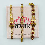 Pack Of 3 Chain Rudraksha Bracelet with Crystal Beads Combo