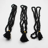 Pack Of 3 Combo Sulemani Black Hakik (Hakeek) 108 8mm Beads Mala Original certified for Jaap