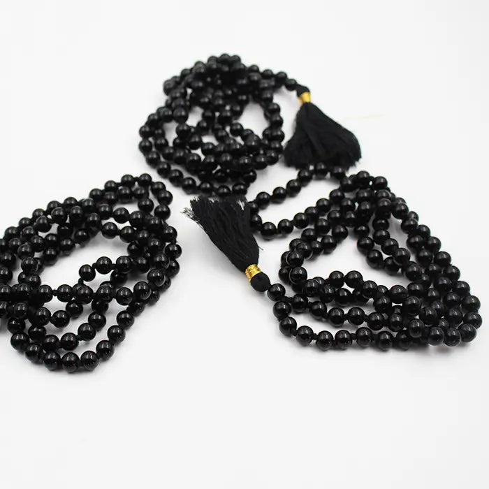 Pack Of 3 Combo Sulemani Black Hakik (Hakeek) 108 8mm Beads Mala Original certified for Jaap