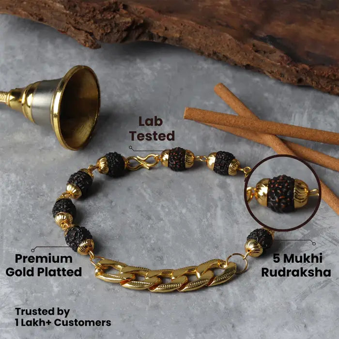 Black Rudraksha Chain Bracelet