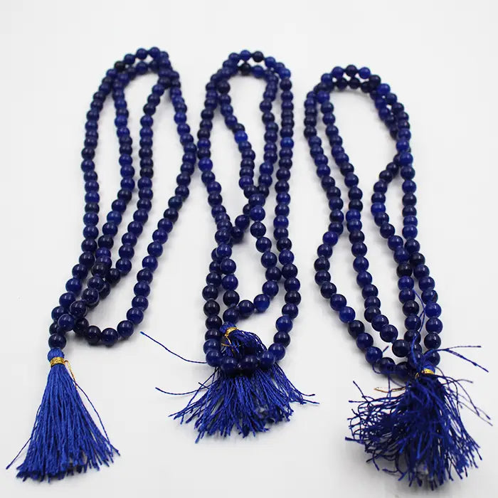 Pack Of 3 Original Blue Sulemani Hakik (Hakeek) Round Stone Japa Mala For Men And Women