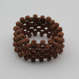 Brown Multiline Rudraksha Stretchable Bracelet