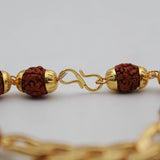 Chain Bracelet with golden cap Rudraksha 