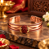 Brown Rudraksha Kada Bracelet – Adjustable Spiritual Wristband