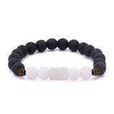 Cancer Rashi Bracelet with Black & White Rudraksha Beads l कर्क राशि (Free Size)