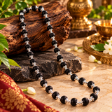 Certified Karungali Malai Silver Cap (Shaligram Mala)