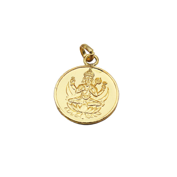 Gold Plated Chandra Yantra Pendant for Men & Women | Mantra Engraved Small Moon Yantra Locket