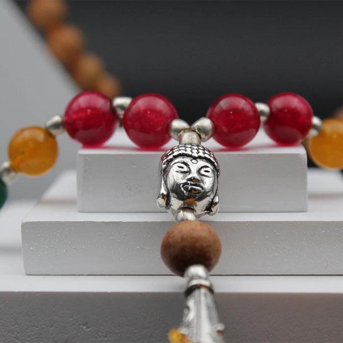 Gautam Buddha Chandan Stone Beads Mala