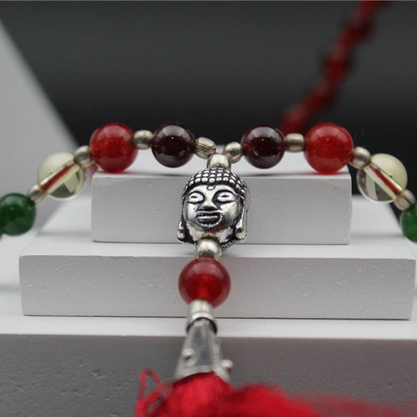 Gautam Buddha Red Stone Beads Mala