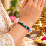 Gemini Rashi Bracelet, Pink and Blue Beads