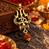 Mahakal Trishul Locket with Rudraksha Mala
