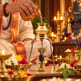 Gold Plated Narmadeshwar Shivling With Small Size Golden Jaleri Combo
