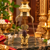 Gold Plated Narmadeshwar Shivling With Small Size Golden Jaleri Combo