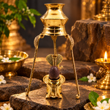 Gold Plated Narmadeshwar Shivling With Small Size Golden Jaleri Combo