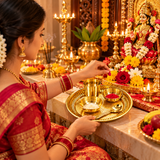 Golden Small Pooja Thali