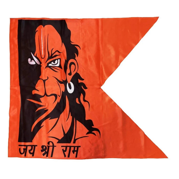 Hanuman ji Printed Flag Bajrang Bali face Print