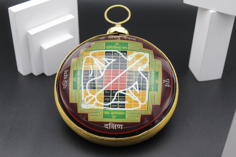 Shree Vastu Devta Yantra Original l Shri Yantra Wall Hanging Brass Photo Frame Big Size l Circular Sampoorna Vastu Devta Nivaran Yantra For Home, Workplace