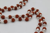 Original Silver Cap Rudraksha Mala 54 Beads(BIG SIZE)