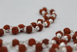 Original Silver Cap Rudraksha Mala 54 Beads(BIG SIZE)