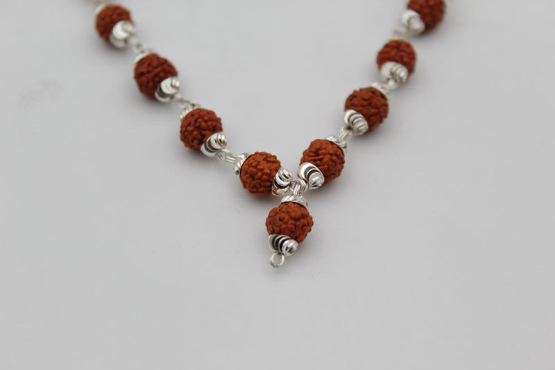 Original Silver Cap Rudraksha Mala 54 Beads(BIG SIZE)