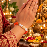 Leo Rashi Bracelet with Orange Beads