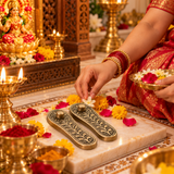 Maa Laxmi Ji Metal Charan Paduka (3 inch)