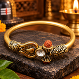 Mahadev Trishul Dmaru Golden Bracelet Kada
