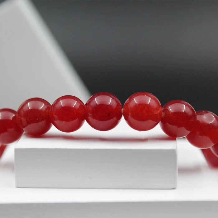 Maroon Healing Crystal Gem Stone Aesthetic Bracelet