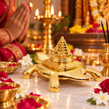 Meru Kachua (Turtle) Gold Plated For Good Luck & Evil Eye Protection | Metal Yantra Gold Plated