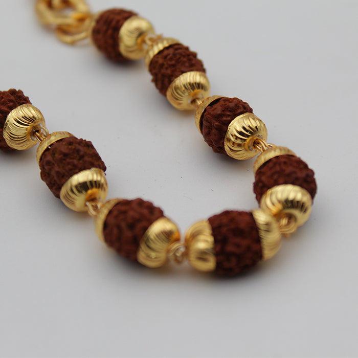 Gold Plated Rudraksha Chain Mala