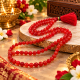 Natural Red Sulemani Hakik Round Stone 108 Beads 8mm Japa Mala