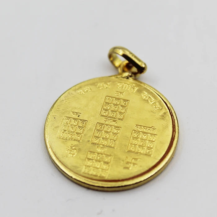 Premium Quality Shri Navgrah Pendant/Locket – Gold Plated Yantra | Metal Yantra Engraved Pendant For Good Life & Success | श्री नवग्रह यंत्र लॉकेट