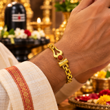 Best Gold Plated OM Damru Trishul Rudraksha hand Bracelet