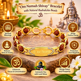 Om Namah Shivay Bracelet with Natural Rudraksha Beads