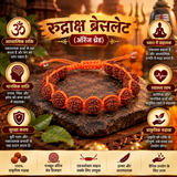 Orange Thread Breaded Rudraksha Bracelet