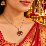 Original 10 Mukhi Rudraksha Bead Silver locket