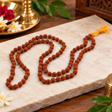 Original 5 Mukhi Rudraksha 108 Beads Jaap Mala – Natural & Lab Certified for Meditation, Japa & Daily Wear