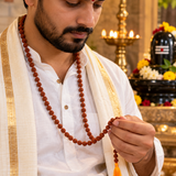 Original 5 Mukhi Rudraksha 108 Beads Jaap Mala – Natural & Lab Certified for Meditation, Japa & Daily Wear