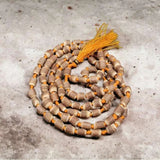 Original Big Size Yellow Thread Wooden Brown 108 Beads Tulsi Mala