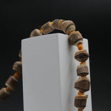 Original Big Size Yellow Thread Wooden Brown 108 Beads Tulsi Mala