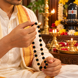 Original Black Rudraksha Mala 36 Beads With Golden Cap