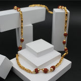 Gold Plated Rudraksha Beads Chain for Men and Women