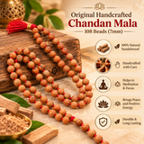 Original Handcrafted Chandan Japa Mala Small 108 Beads (8mm)
